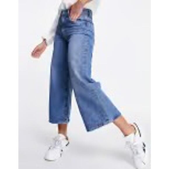 NWT- French Connection Denim Culotte Wide Leg Crop Sz: 10 & 12 Ret$220 - Picture 4 of 4